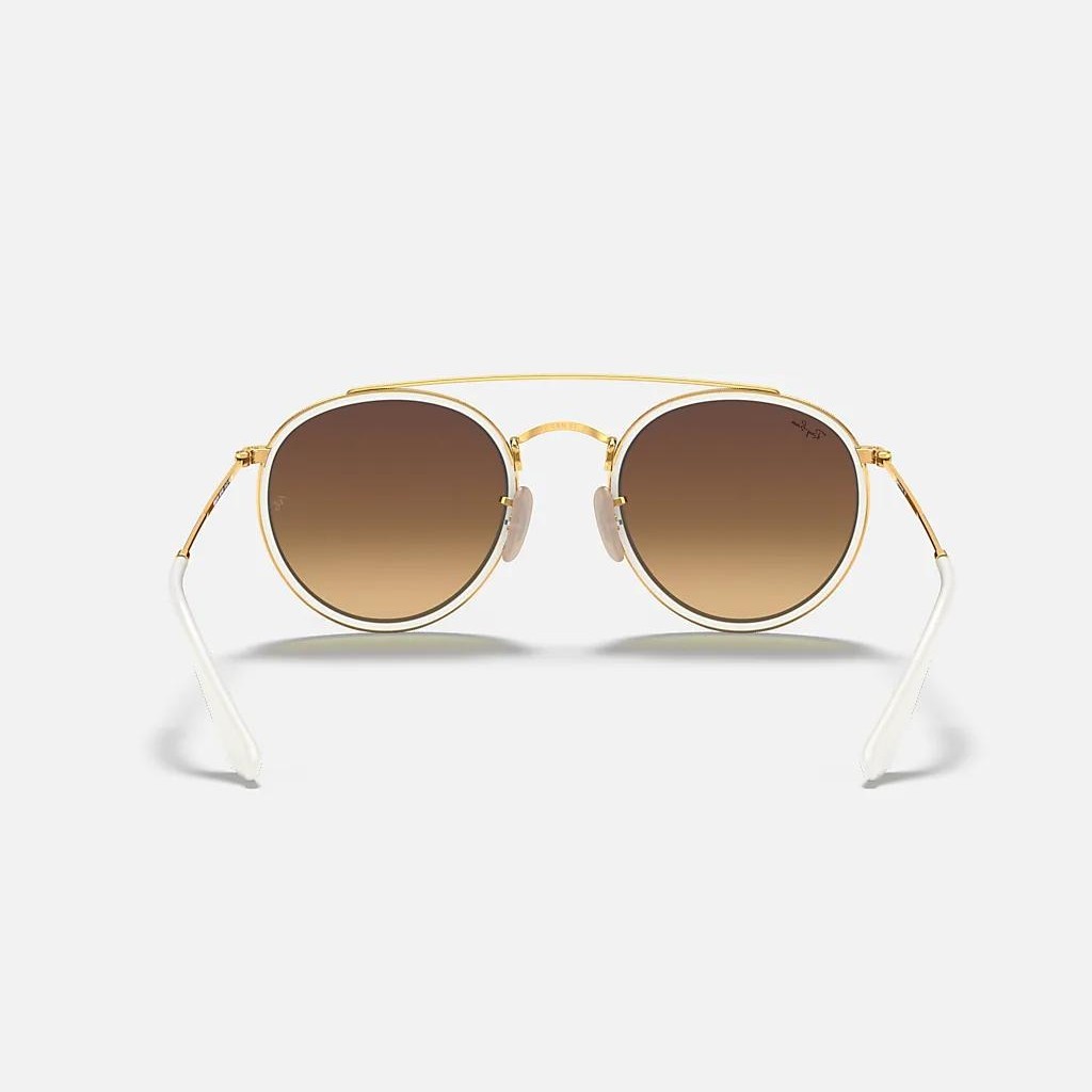 Kính Ray-Ban Round Double Bridge Vàng Xanh Dương Sáng