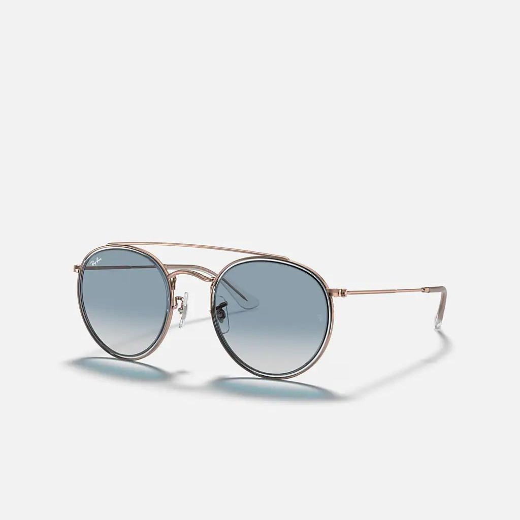 Kính Ray-Ban Round Double Bridge Hồng Xanh Dương Sáng