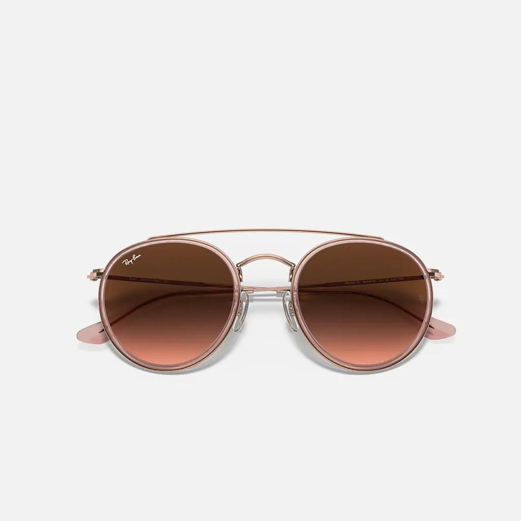 Kính Ray-Ban Round Double Bridge Hồng Nâu