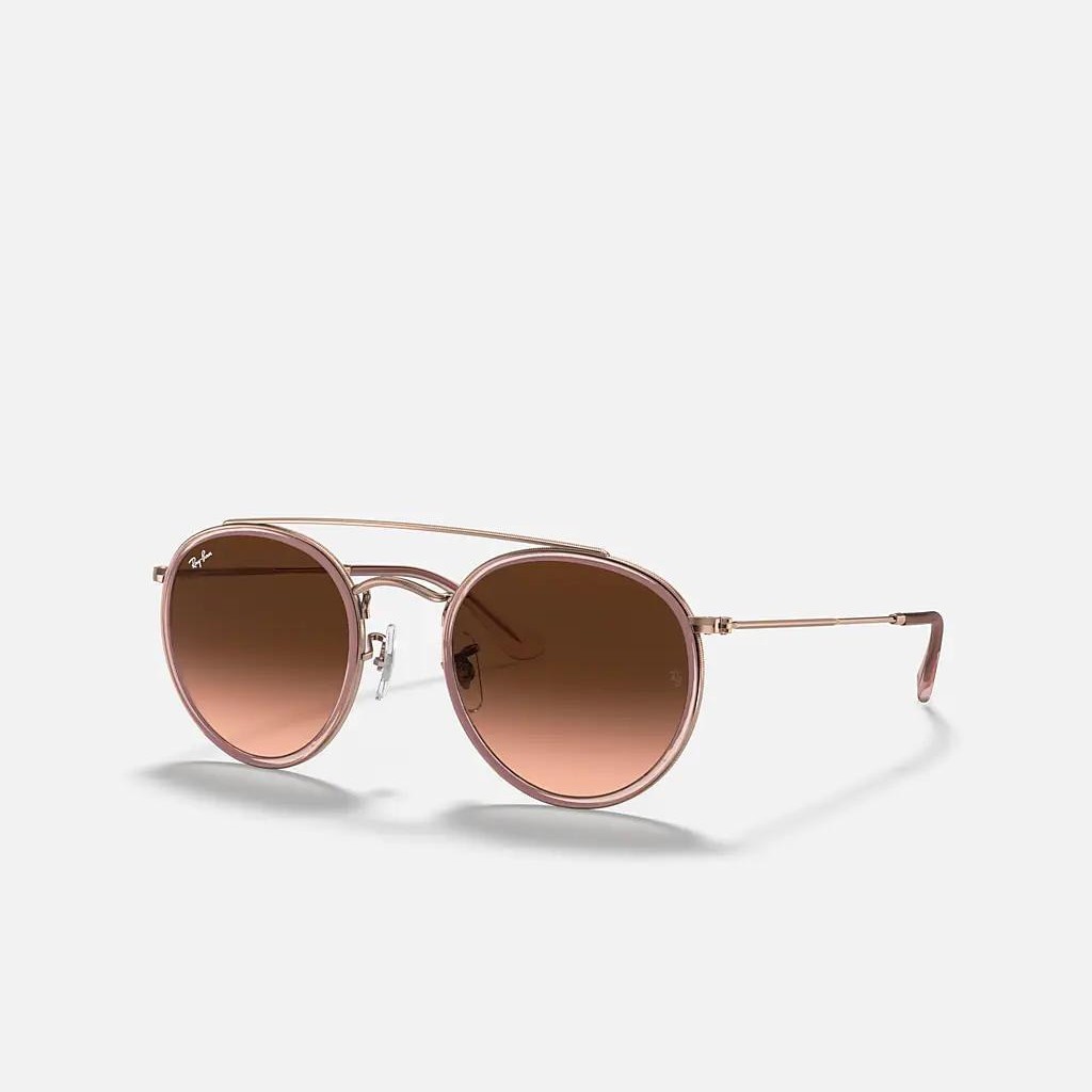 Kính Ray-Ban Round Double Bridge Hồng Nâu