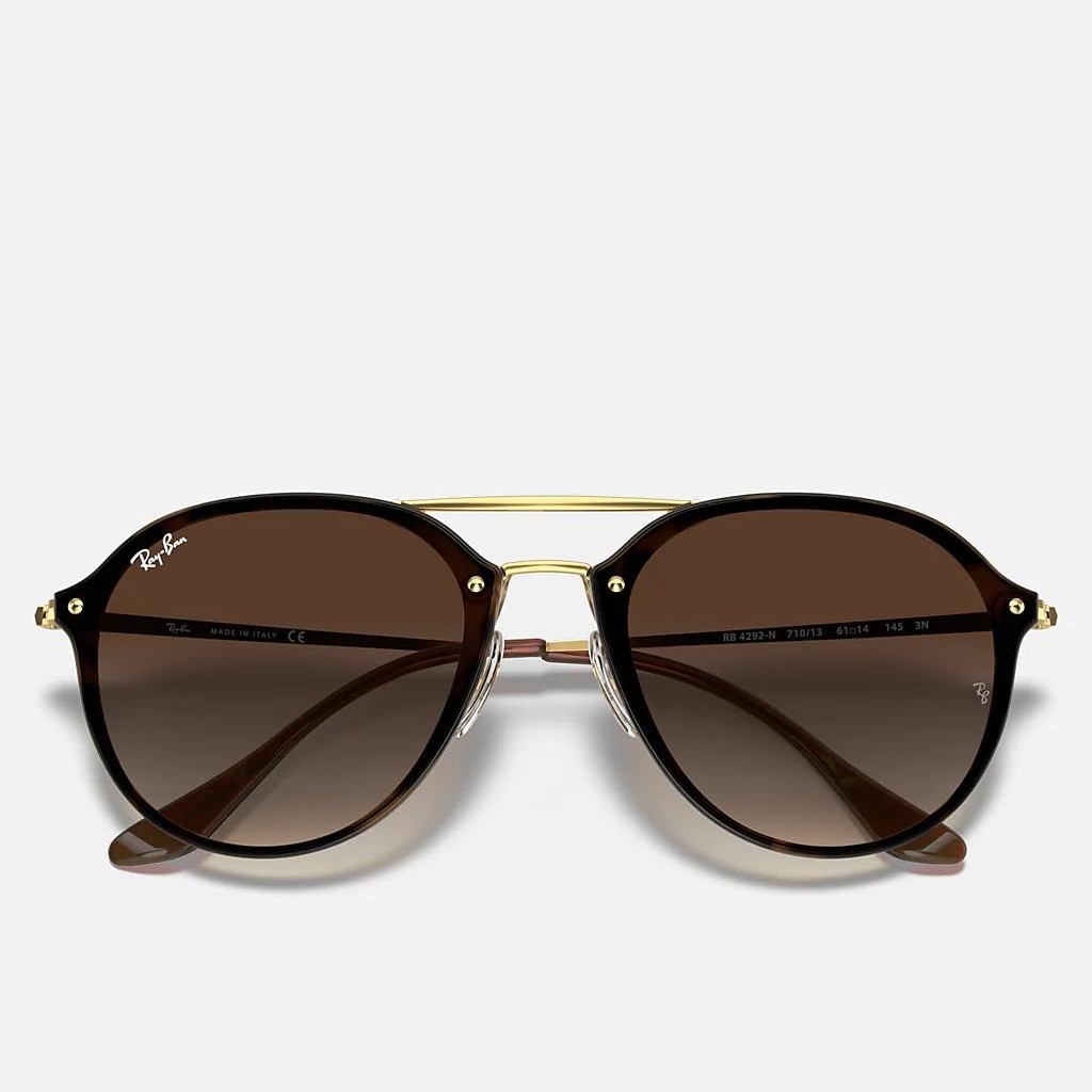 Kính Ray-Ban Blaze Double Bridge Vàng Nâu