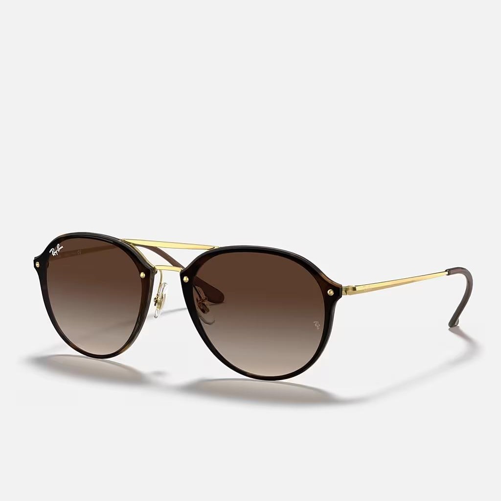 Kính Ray-Ban Blaze Double Bridge Vàng Nâu