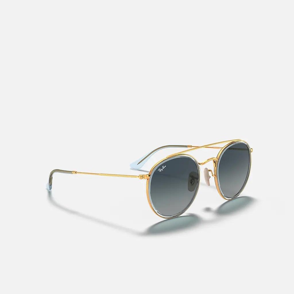 Kính Ray-Ban Round Double Bridge Vàng Xanh Dương