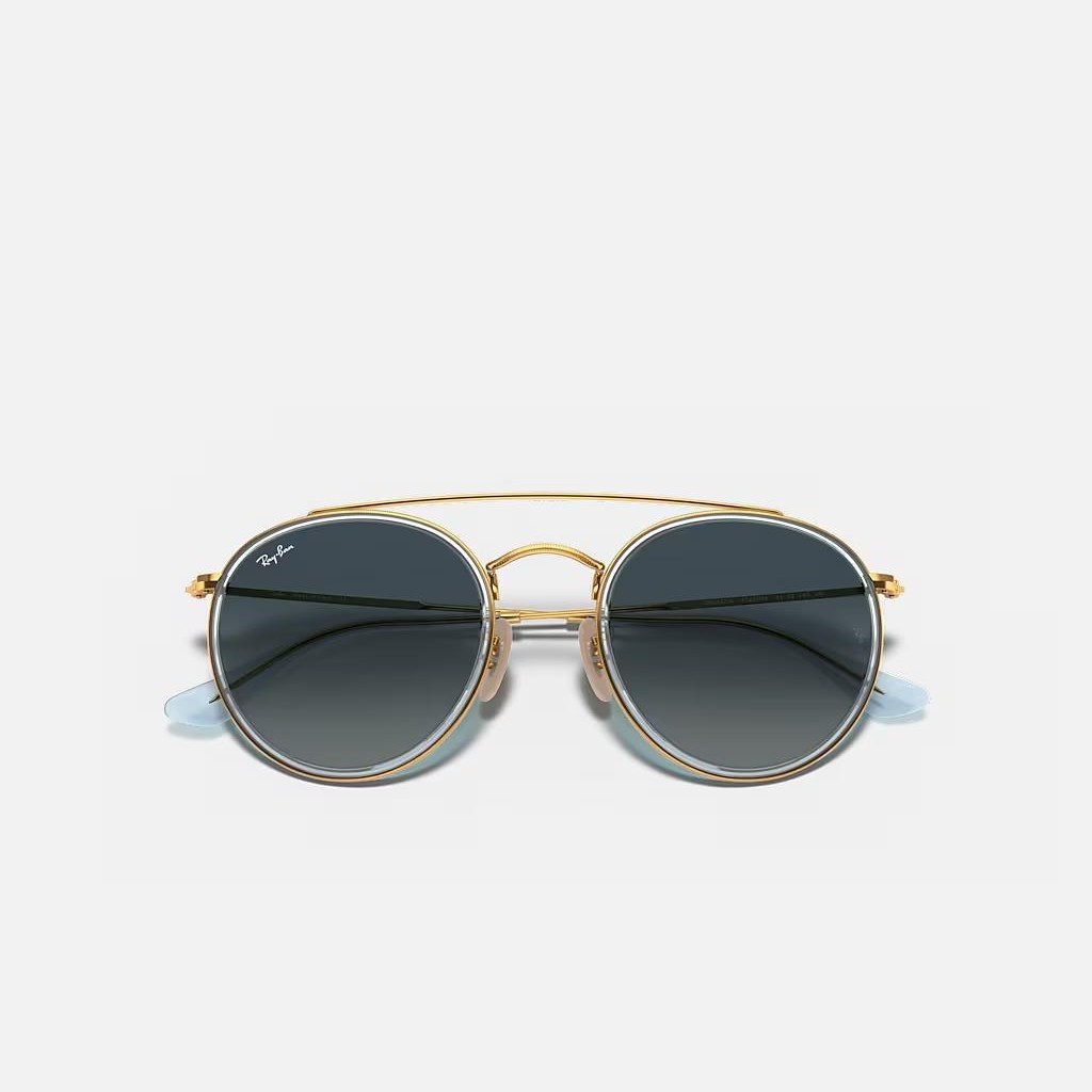 Kính Ray-Ban Round Double Bridge Vàng Xanh Dương