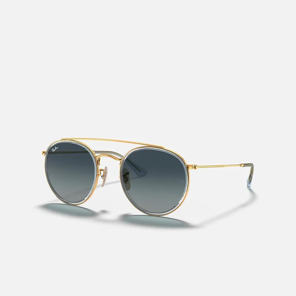 Kính Ray-Ban Round Double Bridge Vàng Xanh Dương