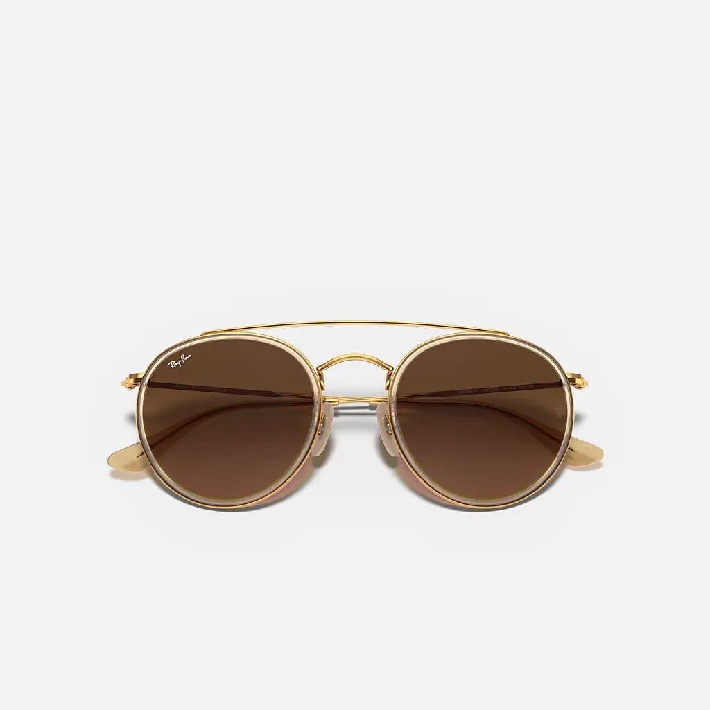 Kính Ray-Ban Round Double Bridge Vàng Nâu