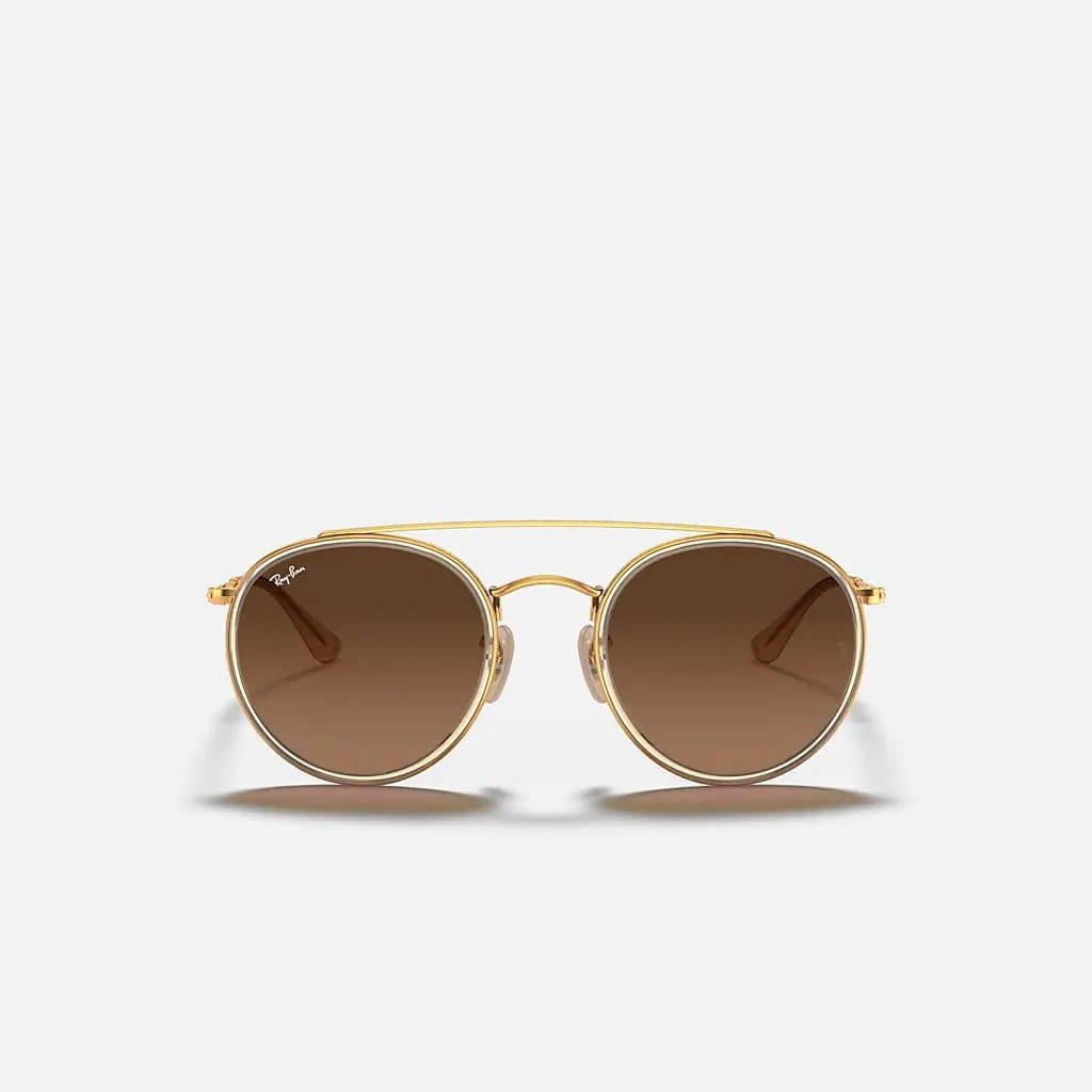 Kính Ray-Ban Round Double Bridge Vàng Nâu