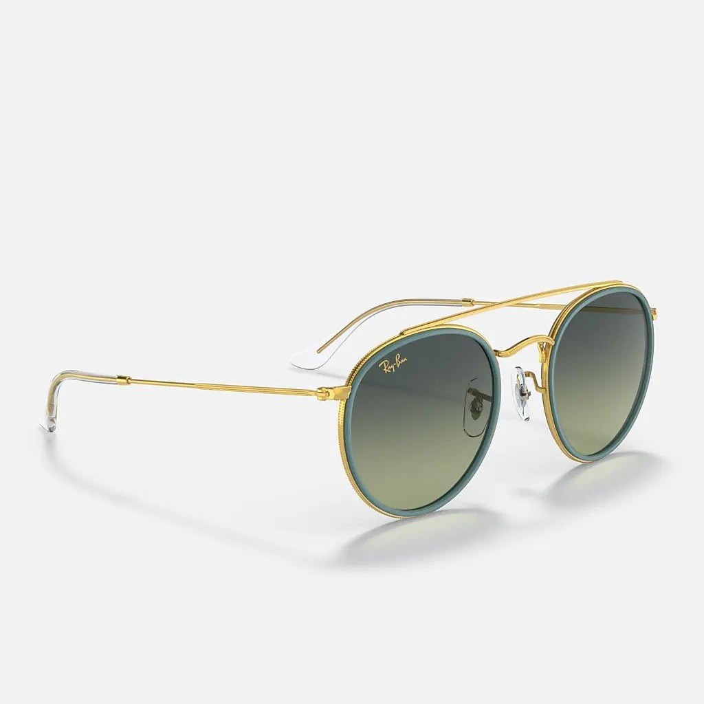 Kính Ray-Ban Round Double Bridge Vàng Xanh Lá