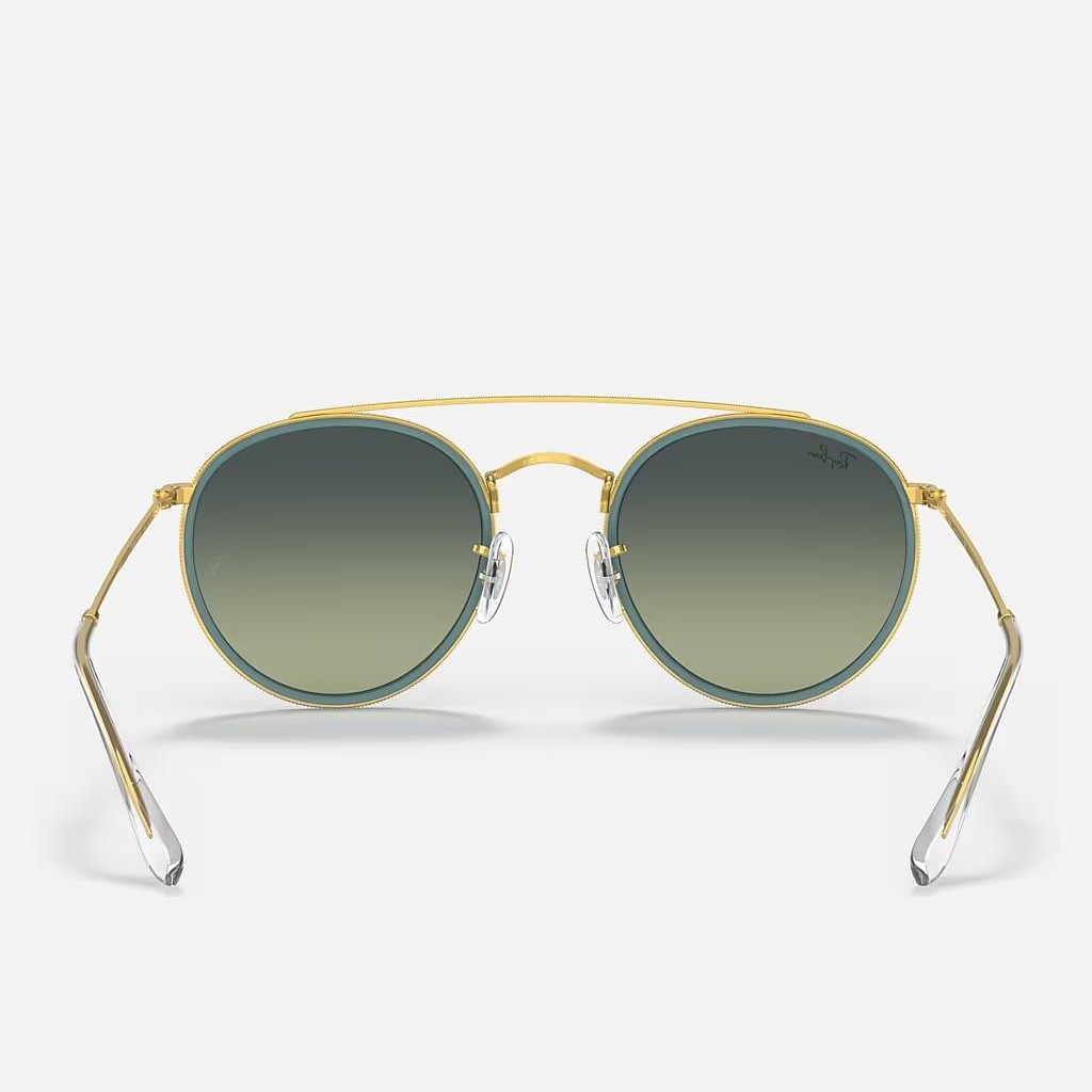 Kính Ray-Ban Round Double Bridge Vàng Xanh Lá