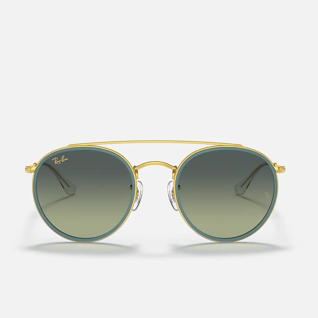 Kính Ray-Ban Round Double Bridge Vàng Xanh Lá