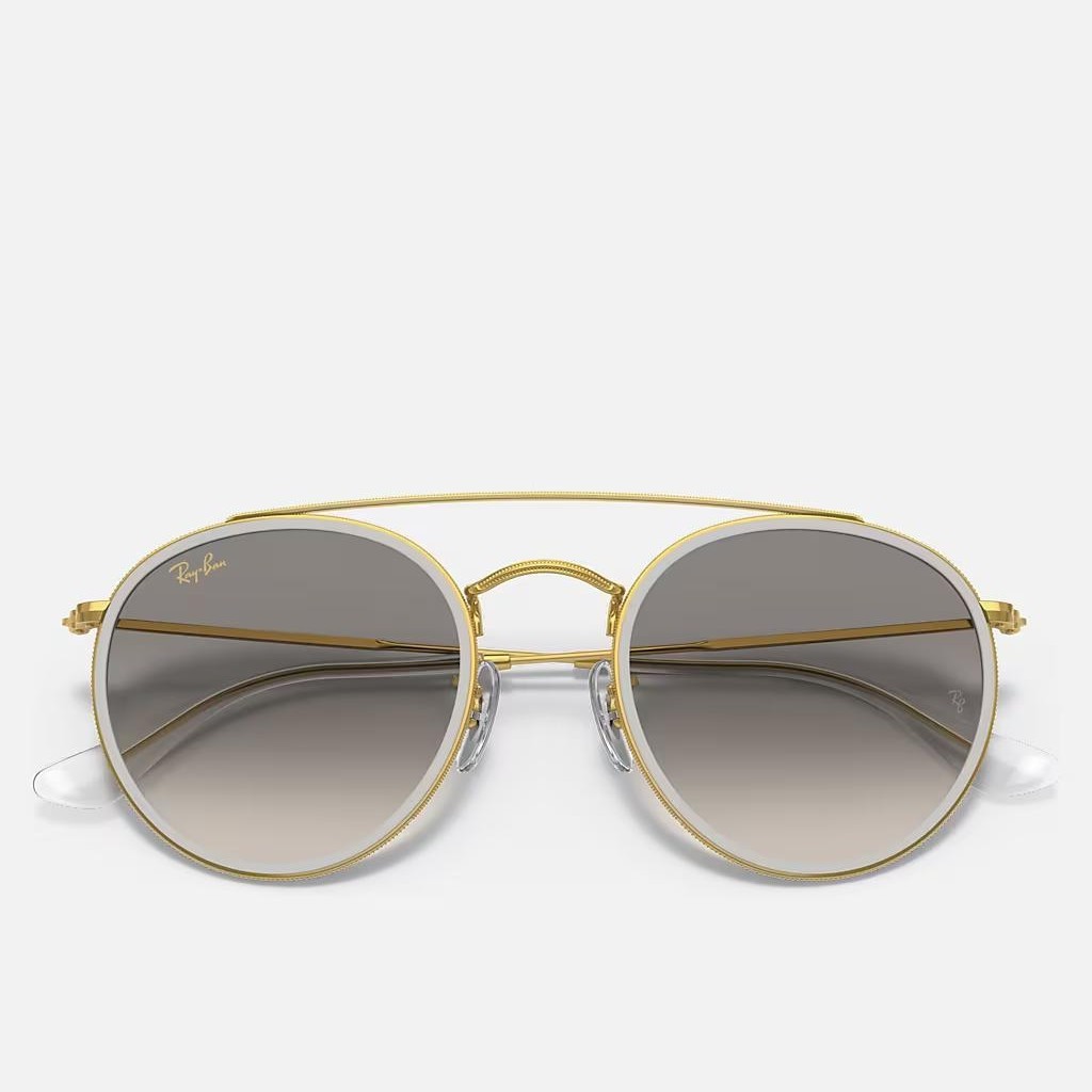 Kính Ray-Ban Round Double Bridge Vàng Xám