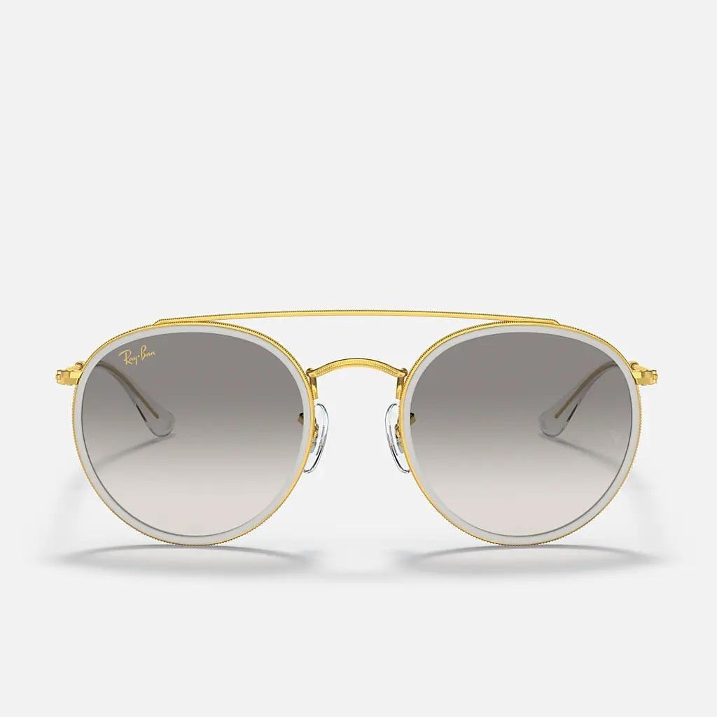 Kính Ray-Ban Round Double Bridge Vàng Xám