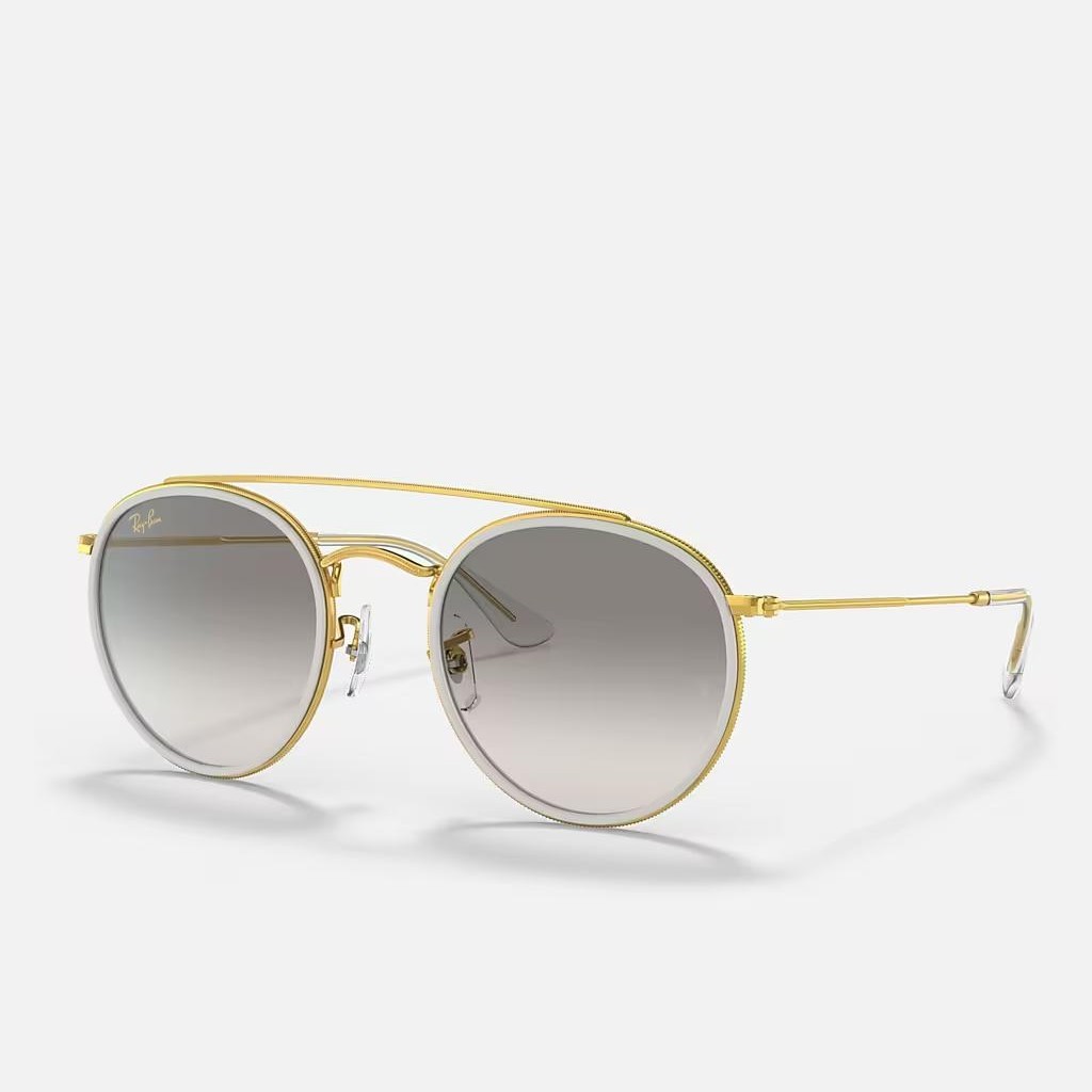 Kính Ray-Ban Round Double Bridge Vàng Xám