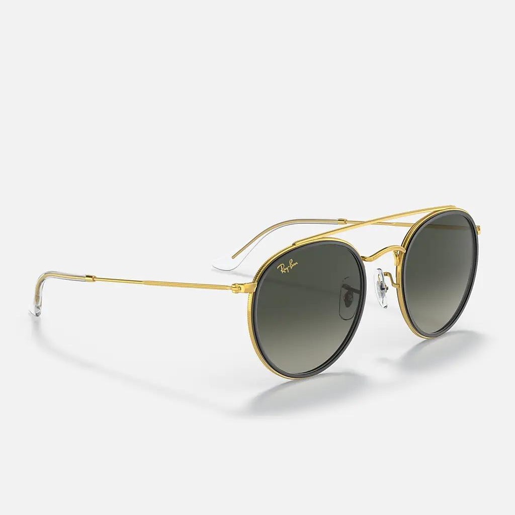 Kính Ray-Ban Round Double Bridge Vàng Xám Đậm