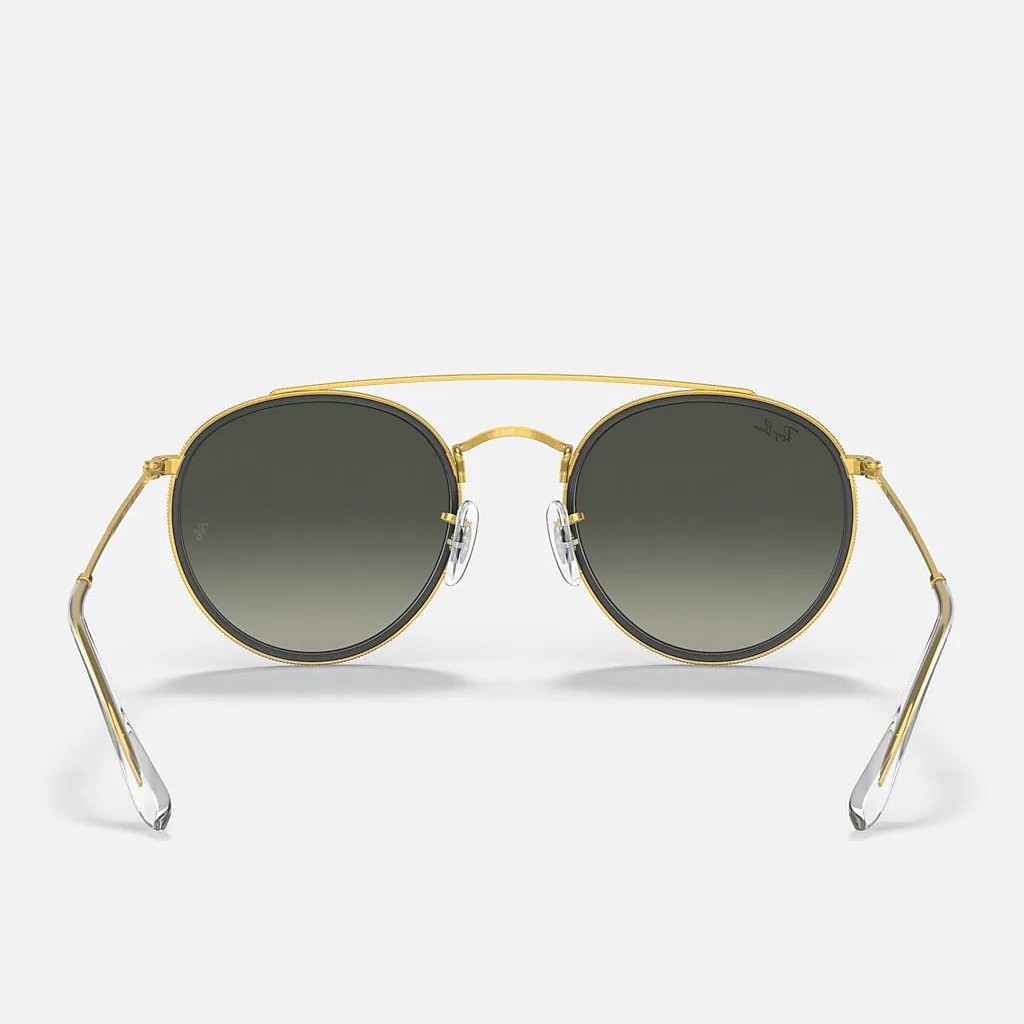 Kính Ray-Ban Round Double Bridge Vàng Xám Đậm