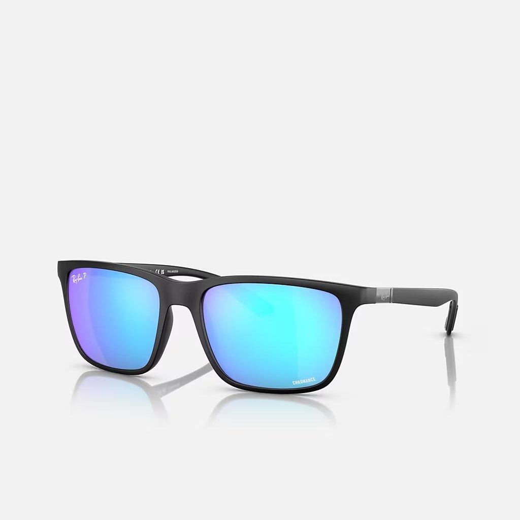 Kính Ray-Ban Rb4385 Đen Nhám Xanh Dương Sáng