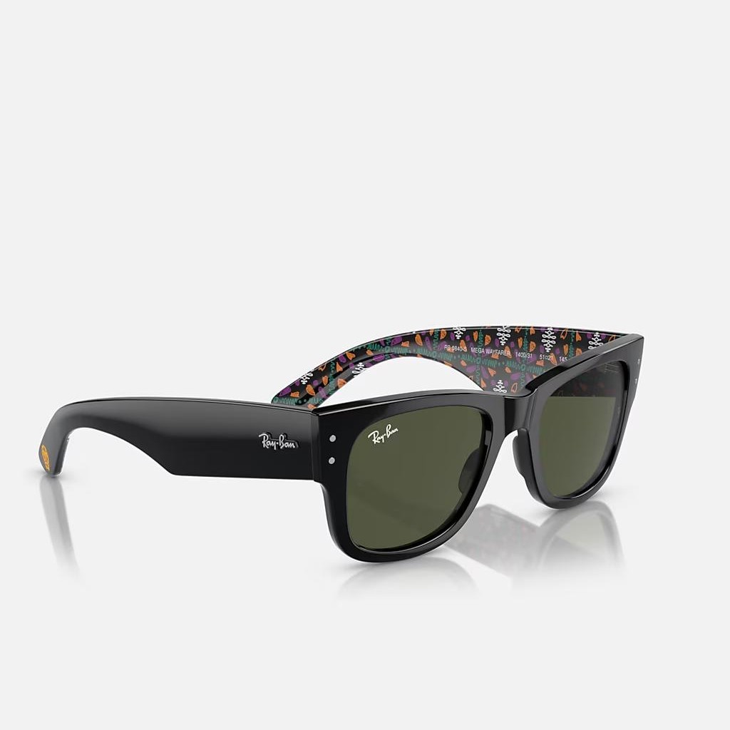 Kính Ray-Ban Dia De Muertos Mega Wayfarer Đen Xanh Lá