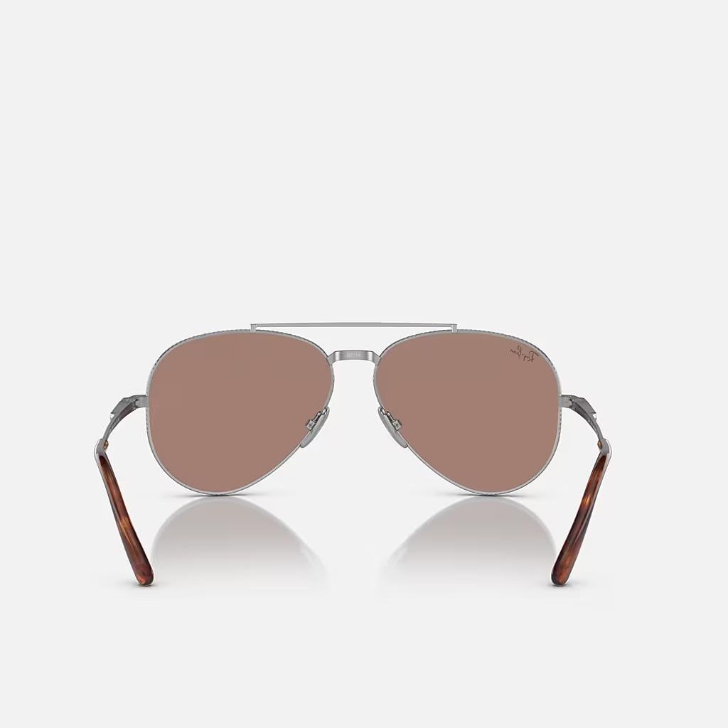 Kính Ray-Ban Aviator Ii Titanium Bạc Xanh Dương Xám