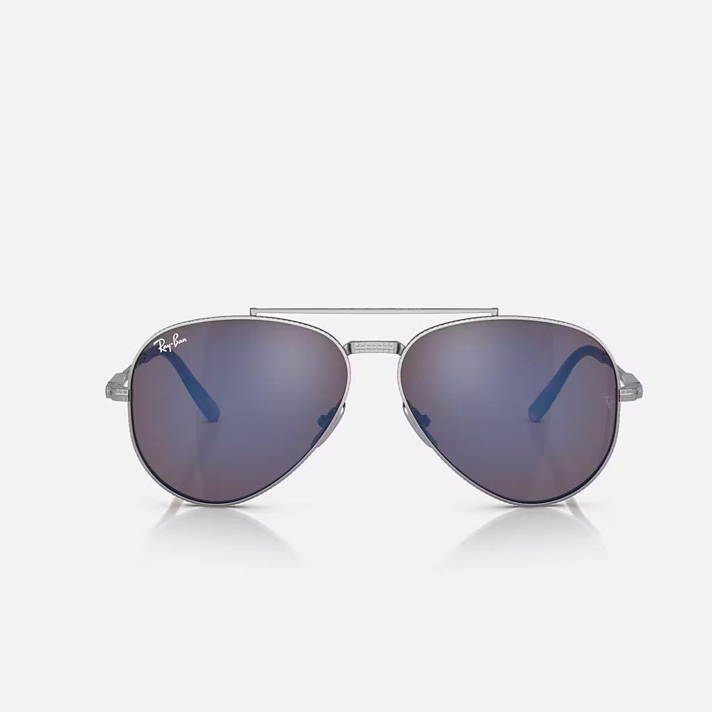 Kính Ray-Ban Aviator Ii Titanium Bạc Xanh Dương Xám