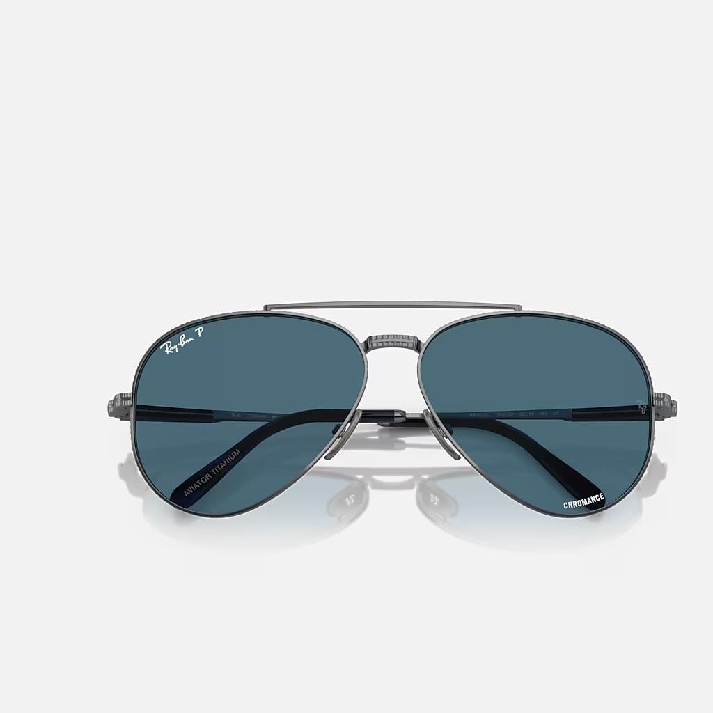 Kính Ray-Ban Aviator Ii Titanium Xám Xanh Dương