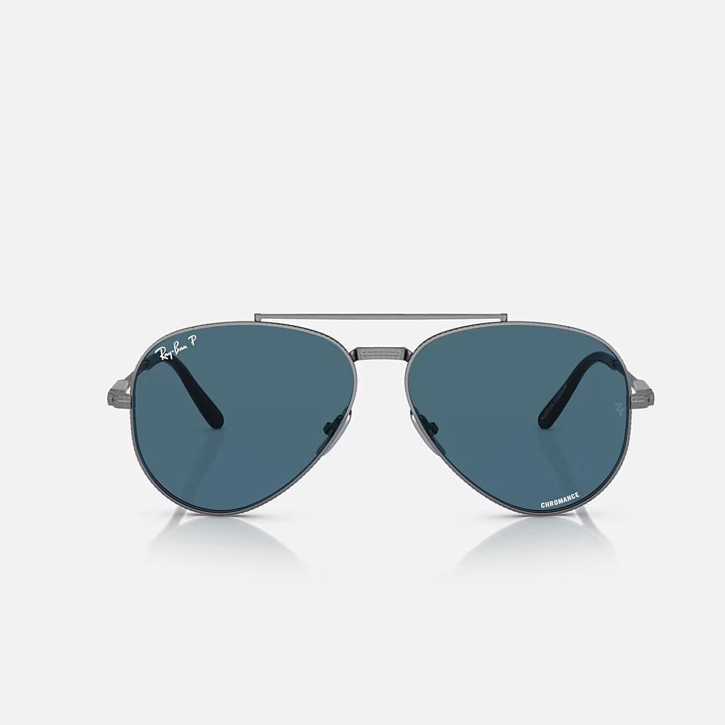 Kính Ray-Ban Aviator Ii Titanium Xám Xanh Dương