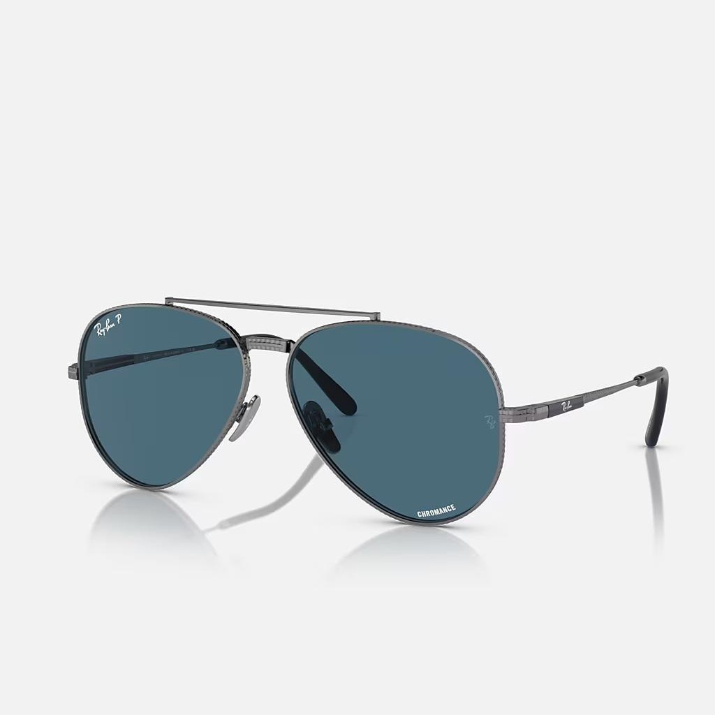 Kính Ray-Ban Aviator Ii Titanium Xám Xanh Dương