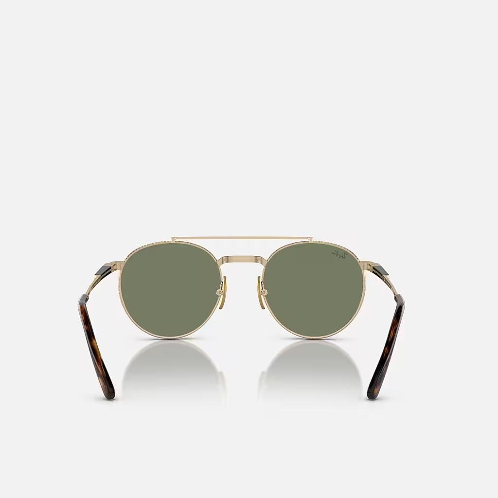 Kính Ray-Ban Round Ii Titanium Vàng Xanh Lá