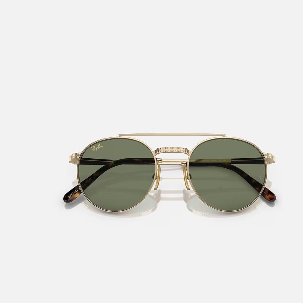 Kính Ray-Ban Round Ii Titanium Vàng Xanh Lá