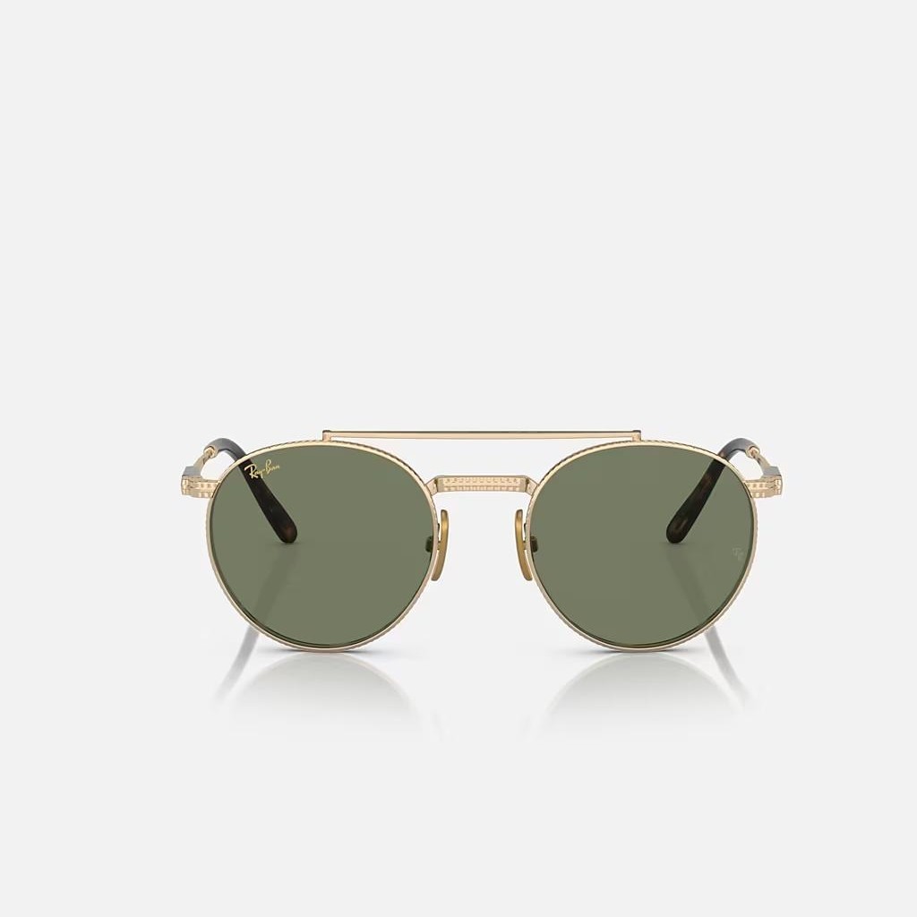 Kính Ray-Ban Round Ii Titanium Vàng Xanh Lá