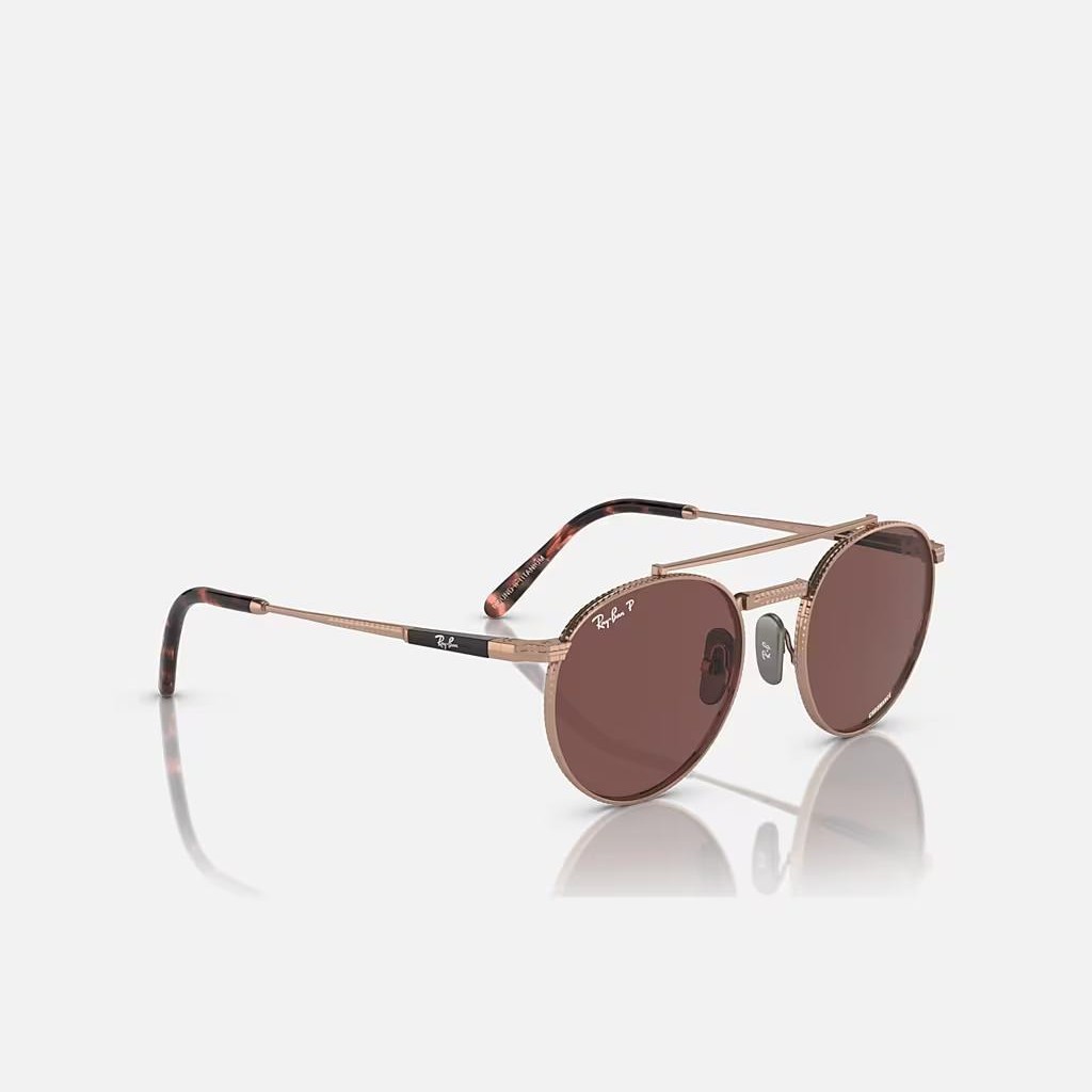 Kính Ray-Ban Round Ii Titanium Hồng Tím Đậm