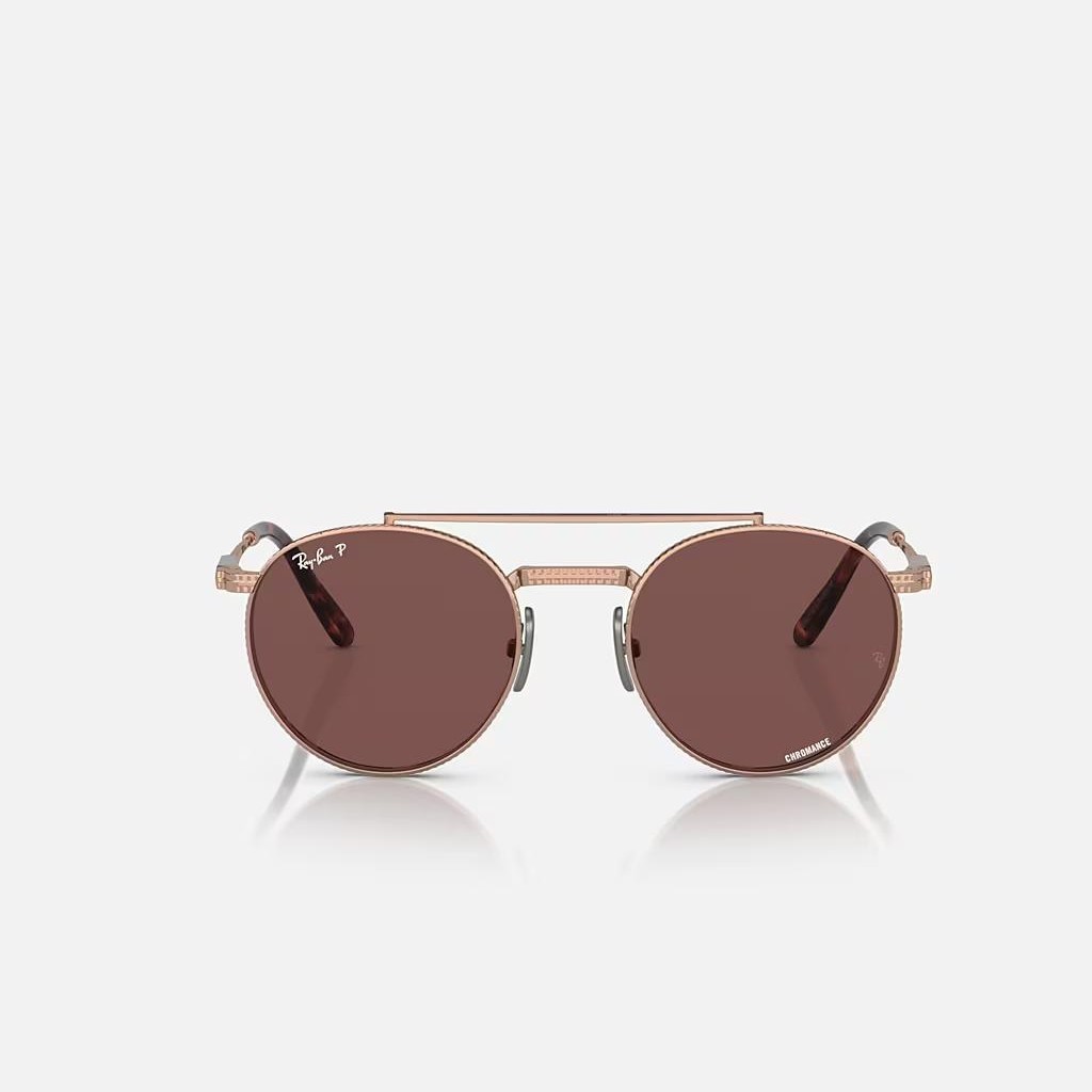 Kính Ray-Ban Round Ii Titanium Hồng Tím Đậm