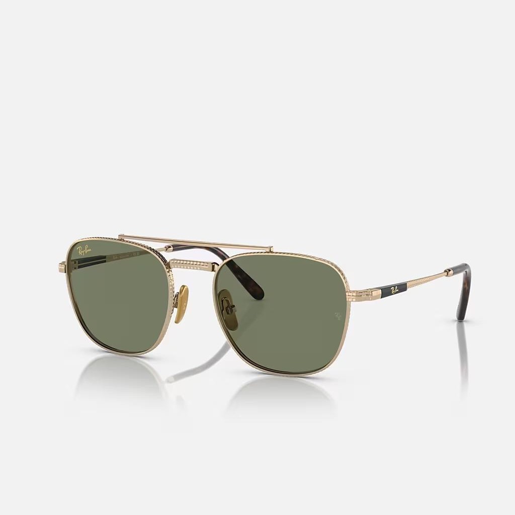 Kính Ray-Ban Frank Ii Titanium Vàng Xanh Lá