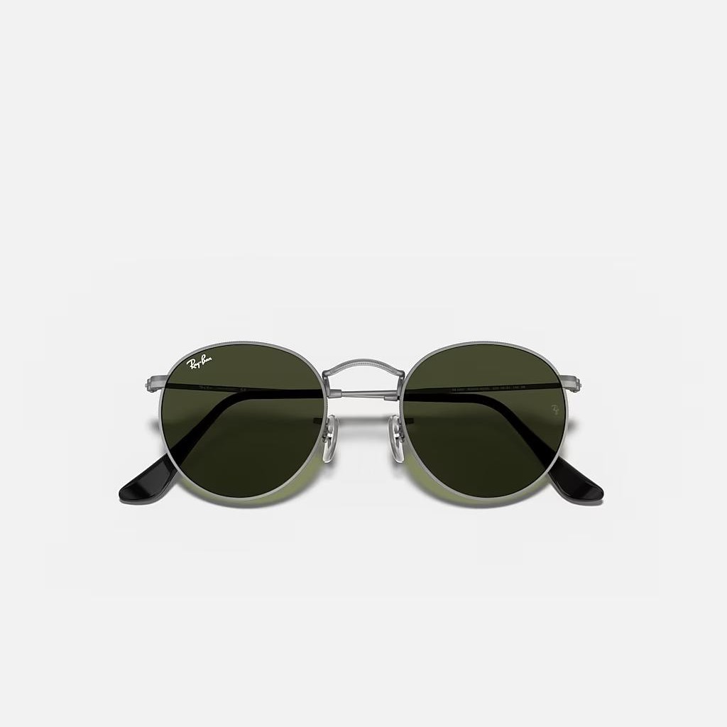 Kính Ray-Ban Round Metal Xám Nhám Xanh Lá