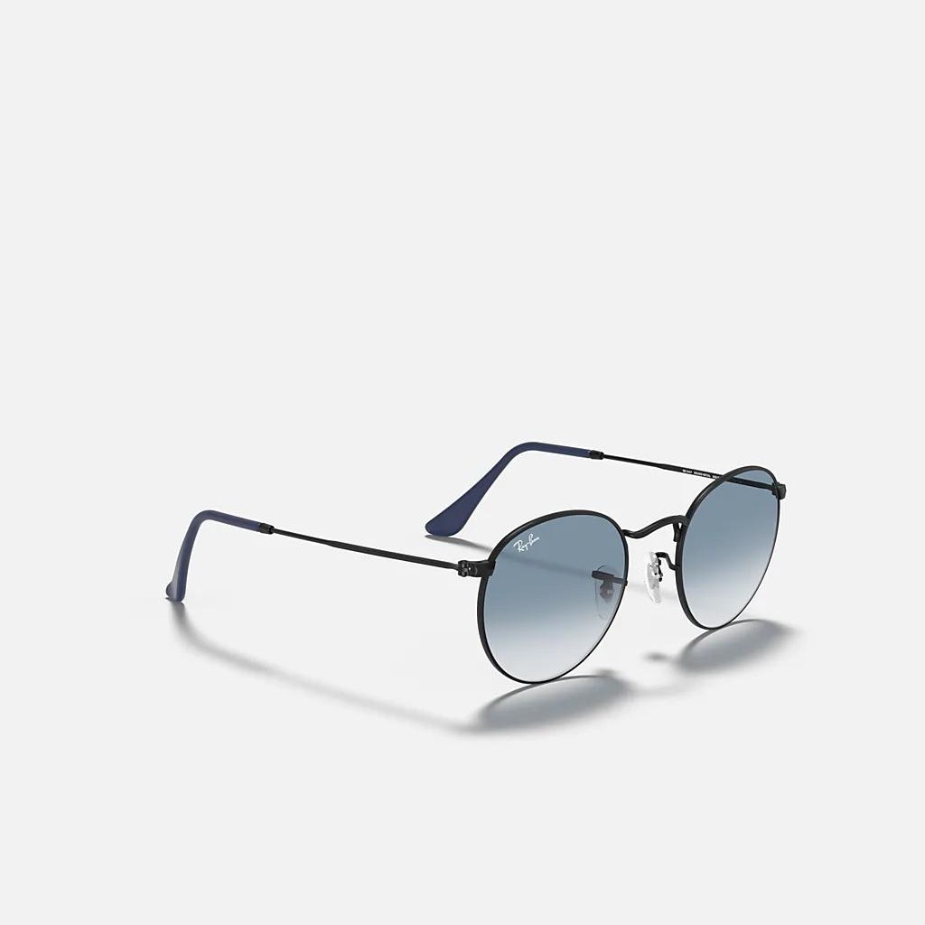 Kính Ray-Ban Round Metal Đen Nhám Xanh Dương