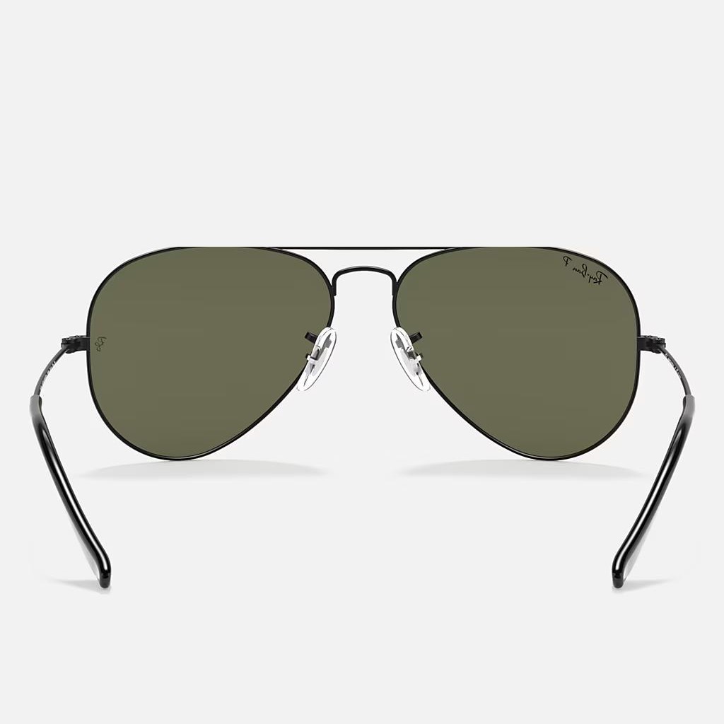 Kính Ray-Ban Aviator Classic Đen Nhám Xanh Lá