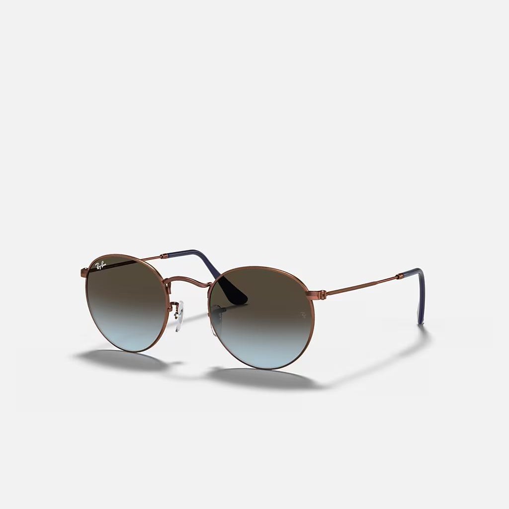 Kính Ray-Ban Round Metal Nâu Xanh Dương