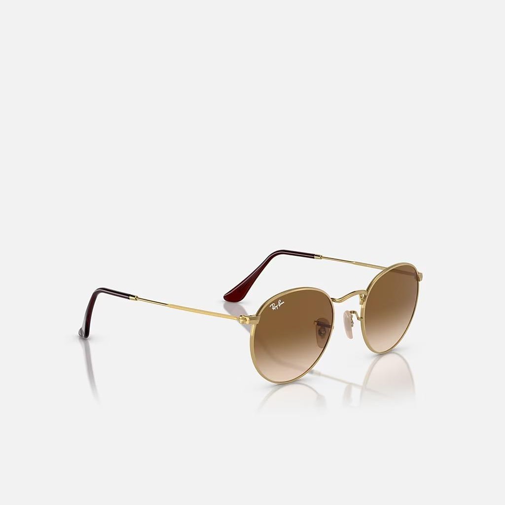 Kính Ray-Ban Round Metal Vàng Nâu Đậm