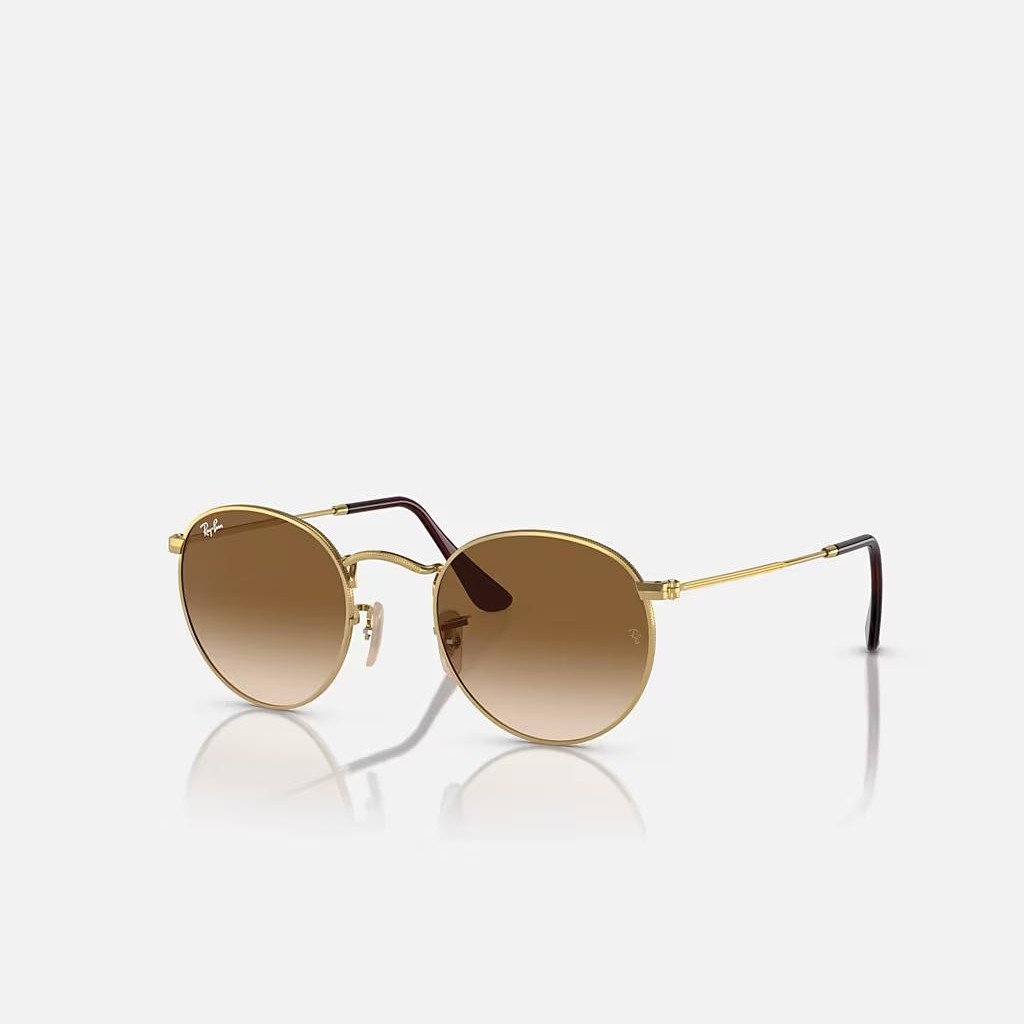 Kính Ray-Ban Round Metal Vàng Nâu Đậm