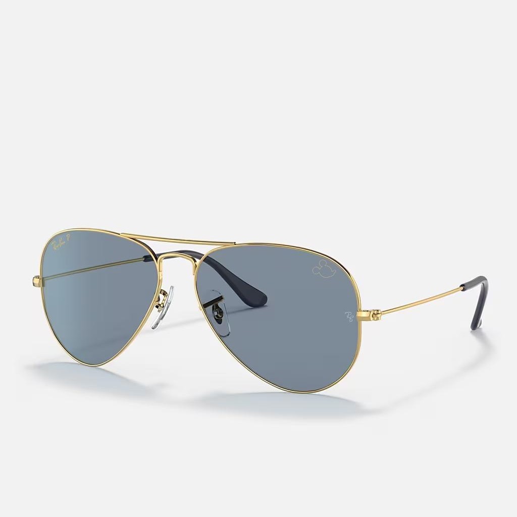 Kính Ray-Ban Aviator Mickey Wdw50 Polarized Vàng Xanh Dương