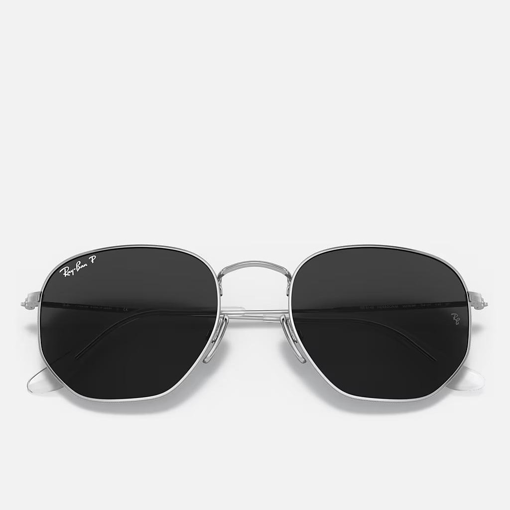 Kính Ray-Ban Hexagonal Titanium Polarized Bạc Xám