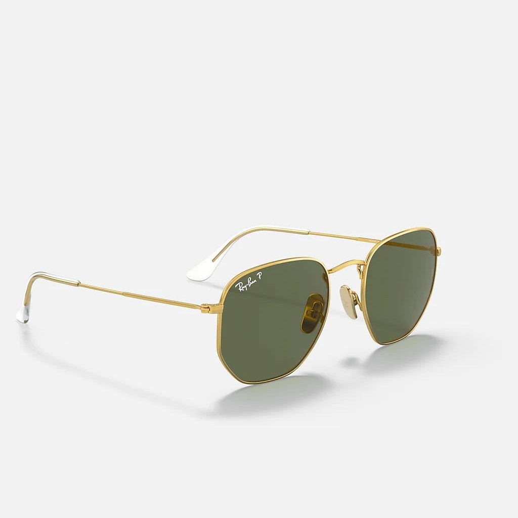 Kính Ray-Ban Hexagonal Titanium Polarized Vàng Xanh Lá