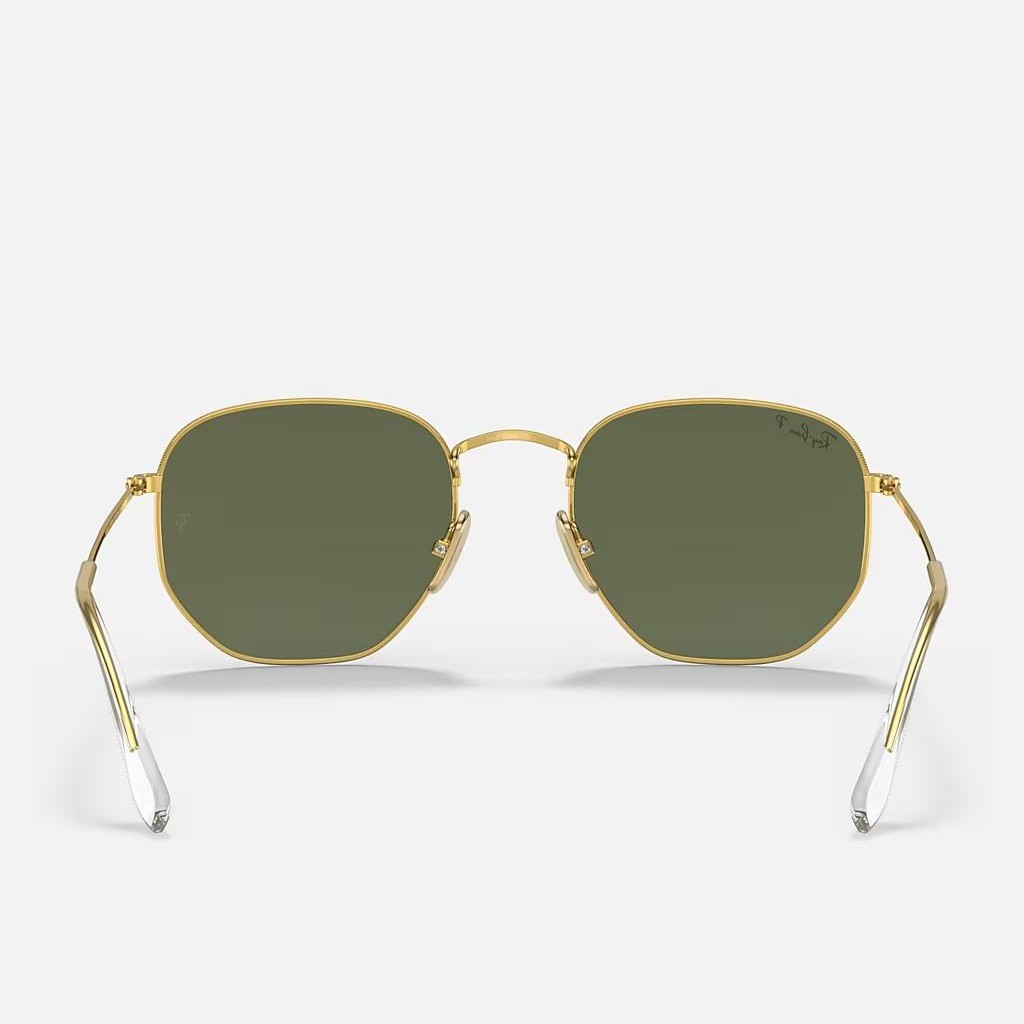 Kính Ray-Ban Hexagonal Titanium Polarized Vàng Xanh Lá