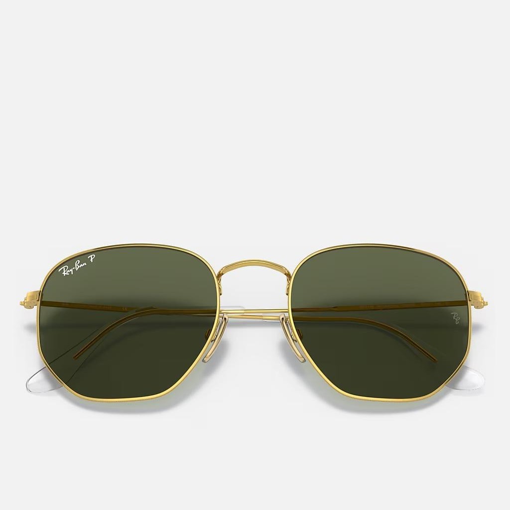 Kính Ray-Ban Hexagonal Titanium Polarized Vàng Xanh Lá