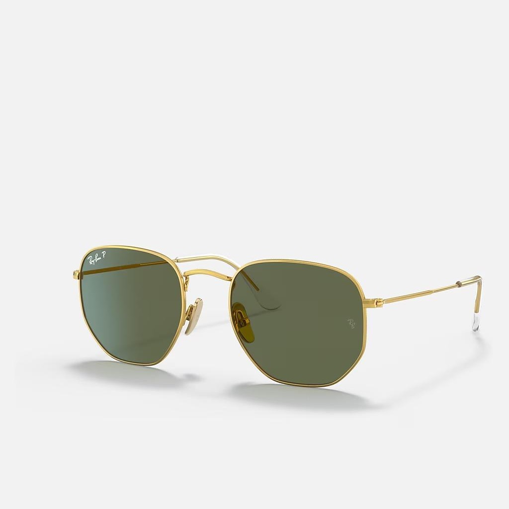 Kính Ray-Ban Hexagonal Titanium Polarized Vàng Xanh Lá