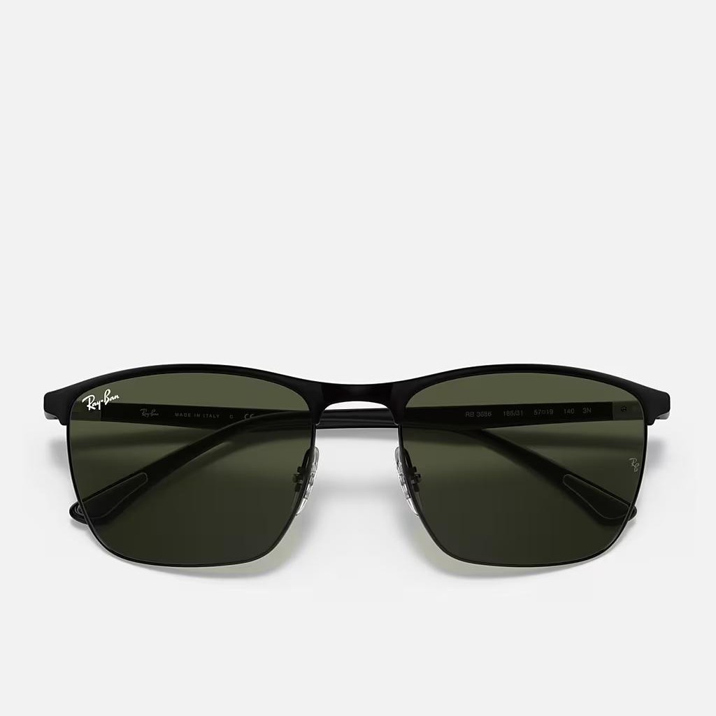 Kính Ray-Ban Rb3686 Đen Nhám Xanh Lá