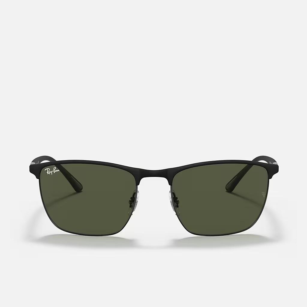 Kính Ray-Ban Rb3686 Đen Nhám Xanh Lá