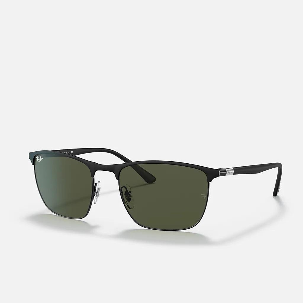 Kính Ray-Ban Rb3686 Đen Nhám Xanh Lá