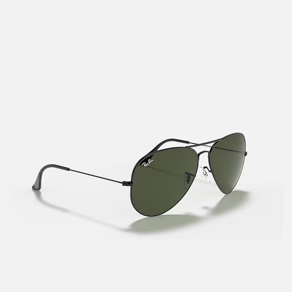 Kính Ray-Ban Aviator Large Metal II Đen Xanh Lá