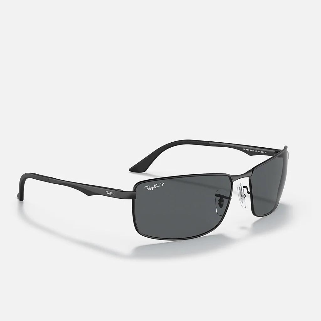 Kính Ray-Ban Rb3498 Polarized Đen Nhám Xám