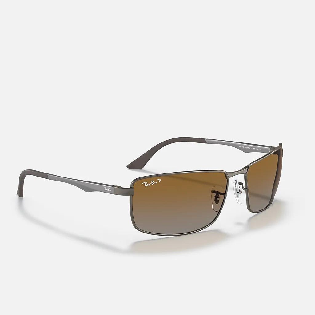 Kính Ray-Ban Rb3498 Polarized Xám Nhám Nâu